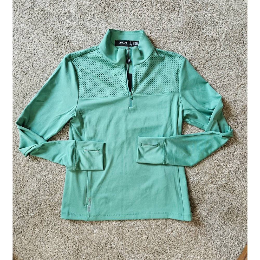 RLX Ralph Lauren Pullover Womens S Green Golf Concept 1 Quarter Zip Activewear